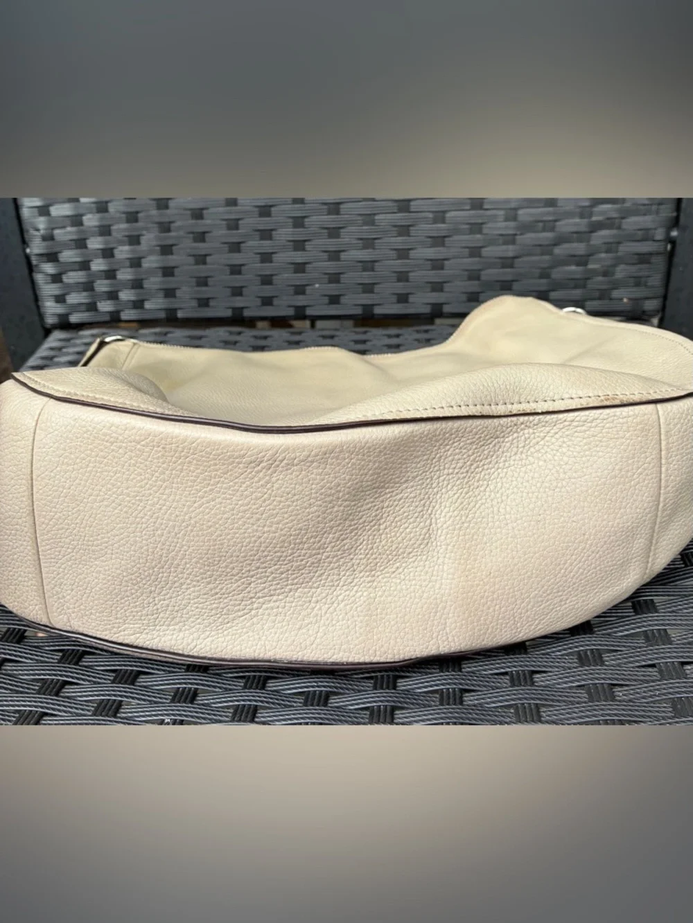 Coach Pebbled Leather Shoulder Bag in gray
